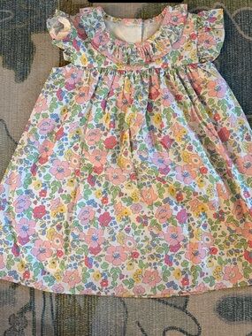 Girls Pastel Floral Ruffle Dress in Pink